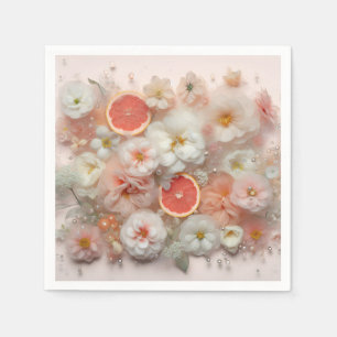 Guardanapo De Papel Abstrato de toranja e flores