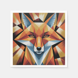 Guardanapo De Papel Abstrato Do Papel Cubist Da Raposa