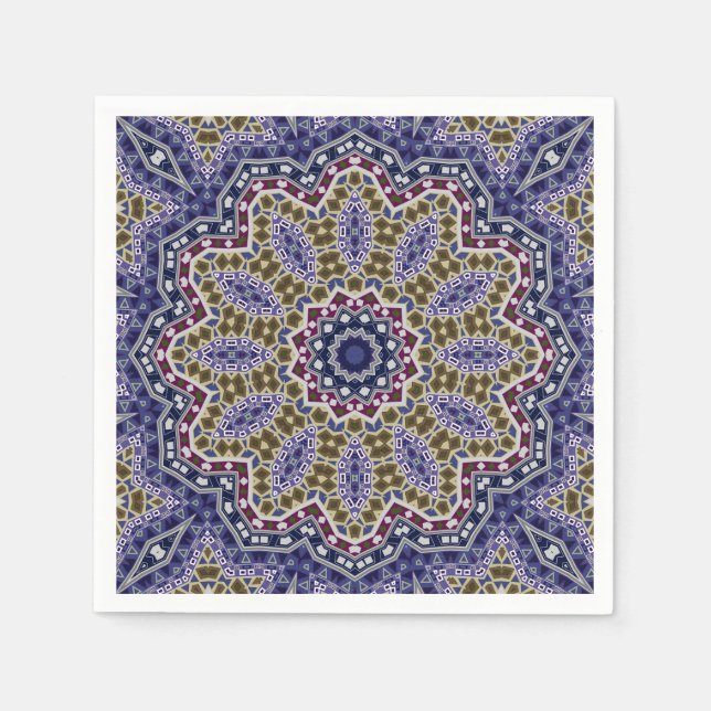 Guardanapo De Papel Abstrato folk mandala etno tradicional (Frente)