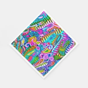 Guardanapo De Papel Abstrato forma a arte 9 muito colorida