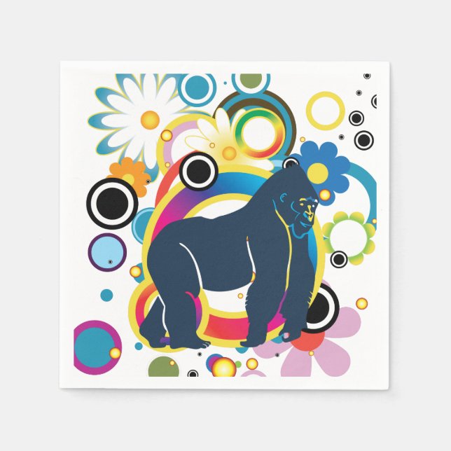 Guardanapo De Papel Abstrato Gorilla Paper Napkins (Frente)
