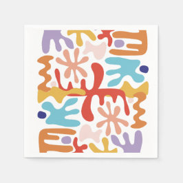 Guardanapo De Papel Abstrato Moderno Colorida