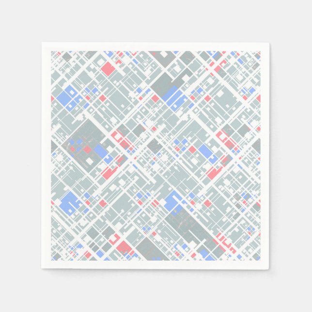 Guardanapo De Papel Abstrato moderno geométrico. (Frente)