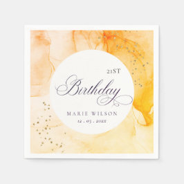 Guardanapo De Papel Abstrato Pastel Amarelo Laranja Qualquer Idade Ani