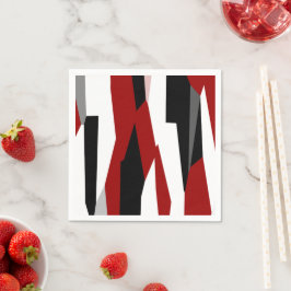 Guardanapo De Papel Abstrato preto e branco vermelho