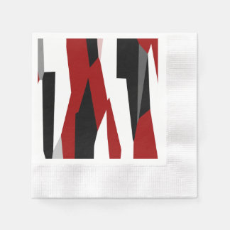 Guardanapo De Papel Abstrato preto e branco vermelho