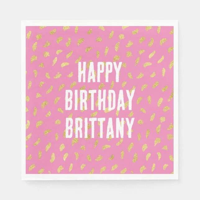 Guardanapo De Papel Abstrato Rosa Dourado bonito (Frente)