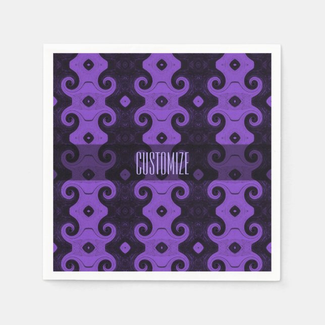 Guardanapo De Papel Abstrato Roxo Diamond Olhos Curls Napkins (Frente)