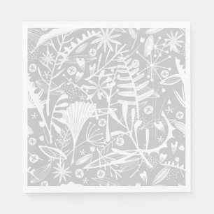 Guardanapo De Papel Abundância de Cinzas de Prata Botânica Napkin
