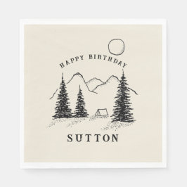 Guardanapo De Papel Acampamento de Aniversário Personalizado