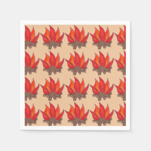 Guardanapo De Papel Acampamento Vermelho Laranja Campanha de Fogo Fogo