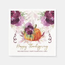 Guardanapo De Papel Ação de Graças - Abóbora Personalizada do outono