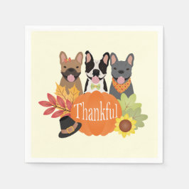 Guardanapo De Papel Ação de Graças aos Bulldog Franceses