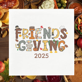 Guardanapo De Papel Ação de Graças Friendsgiving Tema Ano