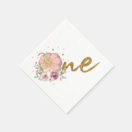 Guardanapo De Papel Ação de Graças Primeiro Aniversário Pumpkin Rosa D