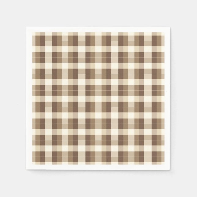 Guardanapo De Papel Ação de Graças Rustic Minimalist Brown (Frente)
