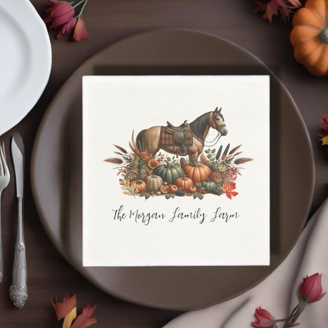 Guardanapo De Papel Ação de Graças Rustic Western Pleasure Horse (Enjoy this Rustic Western Thanksgiving Horse design! Customize with your favorite event!)
