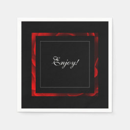 Guardanapo De Papel Acento Floral Vermelho Moderno 