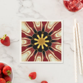 Guardanapo De Papel Achempong: Starburst | Luxo em Carmesim e Dourado