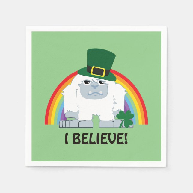 Guardanapo De Papel Acredito! Leprechaun Yeti (Frente)