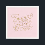 Guardanapo De Papel Açúcar rosa e Dourado e Napkins com Especiarias<br><div class="desc">Açúcar e especiarias e tudo bem! Estes guardanapos apresentam arte rosa e falsa em ouro.</div>