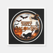 Adesivo de HALLOWEEN - Gato Preto Abóbora Assustad