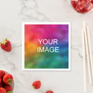Guardanapo De Papel Adicionar Carregue Sua Imagem Foto Logotipo Texto
