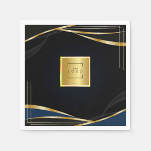 Guardanapo De Papel Adicionar logotipo  Evento corporativo dourado e p