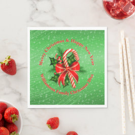 Guardanapo De Papel Adicionar Nome Alterar Texto Vermelho Verde Natal