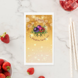 Guardanapo De Papel Adicionar Nome Correspondente ao Natal em Dourado