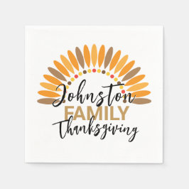 Guardanapo De Papel Adicionar Nome Da Família Ao Ação De Graças De Pap