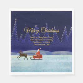 Guardanapo De Papel Adicionar Nome da Família / Organização Azul + Pap