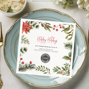 Guardanapo De Papel Adicione o logotipo de negócios Feriados de Natal