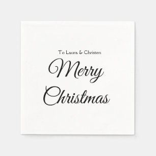 Guardanapo De Papel Adicione o nome do Feliz Natal texto oferta de fam