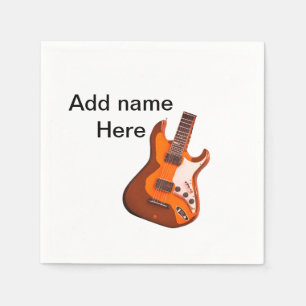 Guardanapo De Papel Adicione o nome do texto guitarra acústica castanh