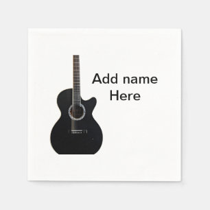 Guardanapo De Papel Adicione o nome do texto guitarra acústica castanh