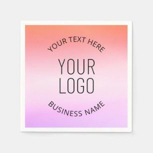 Guardanapo De Papel Adicione seu logotipo   Cores de gradiente sunset 