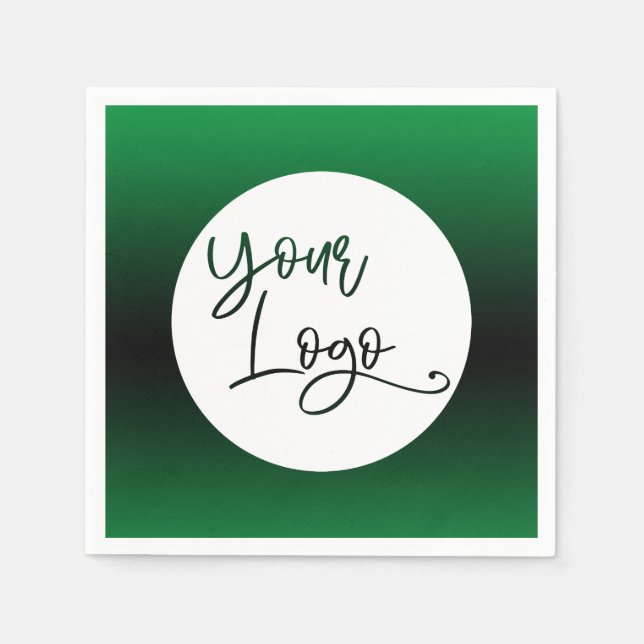 Guardanapo De Papel Adicione seu logotipo personalizado verde brilhant (Frente)