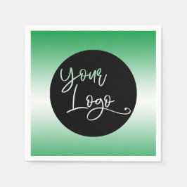 Guardanapo De Papel Adicione seu logotipo personalizado verde-claro e 