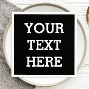 Guardanapo De Papel Adicione seu próprio texto personalizado aqui pret