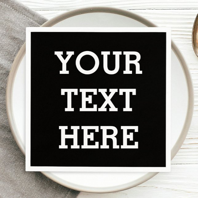 Guardanapo De Papel Adicione seu próprio texto personalizado aqui pret (Criador carregado)