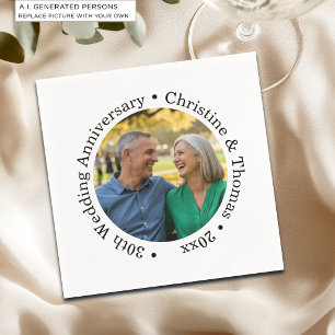 Guardanapo De Papel Adicione Sua Própria Foto de Casal 30º Aniversário