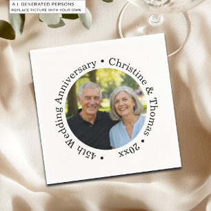 Guardanapo De Papel Adicione sua própria foto de casal 45º aniversário