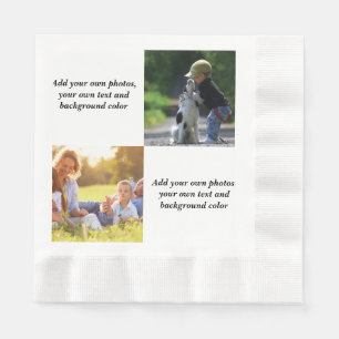Guardanapo De Papel Adicione suas próprias fotos, texto e plano de fun