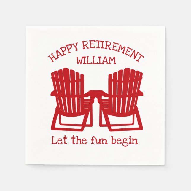 Guardanapo De Papel Adirondack Chairs Marinho Red Retirement Napkins (Frente)