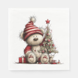 GUARDANAPO DE PAPEL ADORABLE HOLIDAY CHRISTMAS TEDDY BEAR