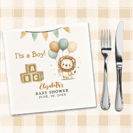 Guardanapo De Papel Adorable Lion Baby Shower Boy