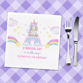 Guardanapo De Papel Adorable Unicorn Birthday Girl