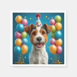 Guardanapo De Papel Adorável Cachorrinho Comemora Aniversário