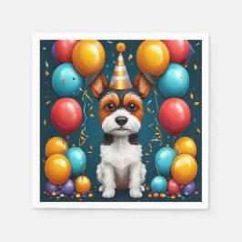 Guardanapo De Papel Adorável Cachorrinho Comemora Aniversário